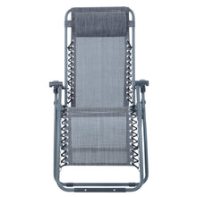 Load image into Gallery viewer, Front view of the Azuma textilene garden relaxer chair in dark grey marl.
