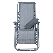 Load image into Gallery viewer, Azuma textilene garden relaxer chair in dark grey marl with cushion removed.
