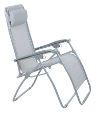 Load image into Gallery viewer, Azuma textilene garden relaxer chair in silver grey.

