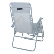 Load image into Gallery viewer, Back view of the Azuma textilene garden relaxer chair in silver grey.
