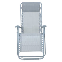 Load image into Gallery viewer, Front view of the Azuma textilene garden relaxer chair in silver grey.
