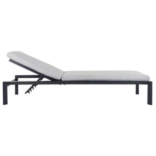 Load image into Gallery viewer, Azuma Cassis Grey Sun Lounger Set Garden Recliners Table XS7017
