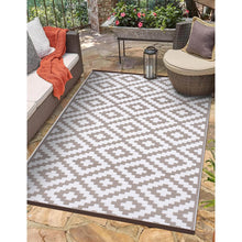 Load image into Gallery viewer, Azuma Outdoor Rug Taupe Reversible Garden Area Mat Patio
